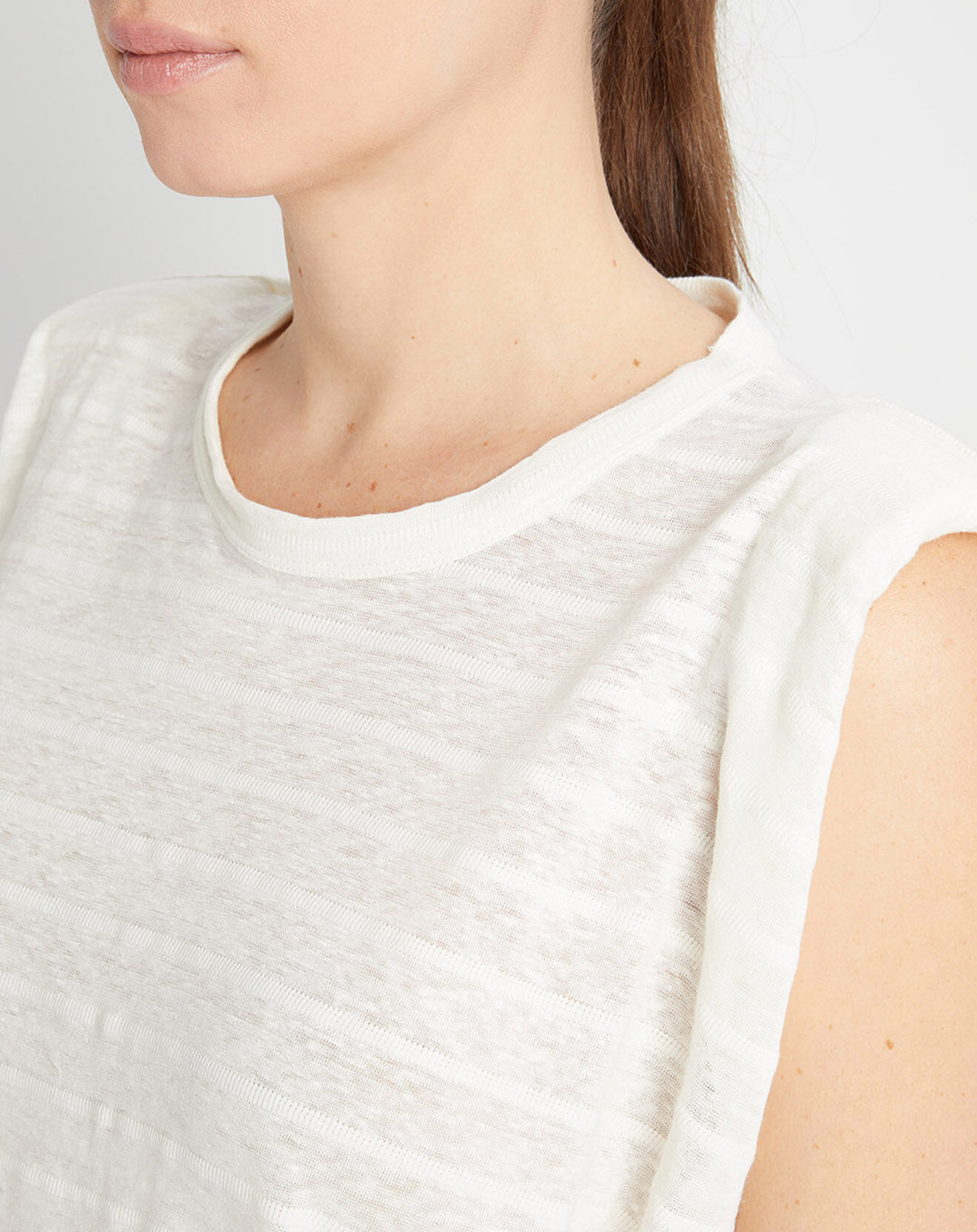 Cashmere Tribu Top en Lin & Coton Lin Coco blanc