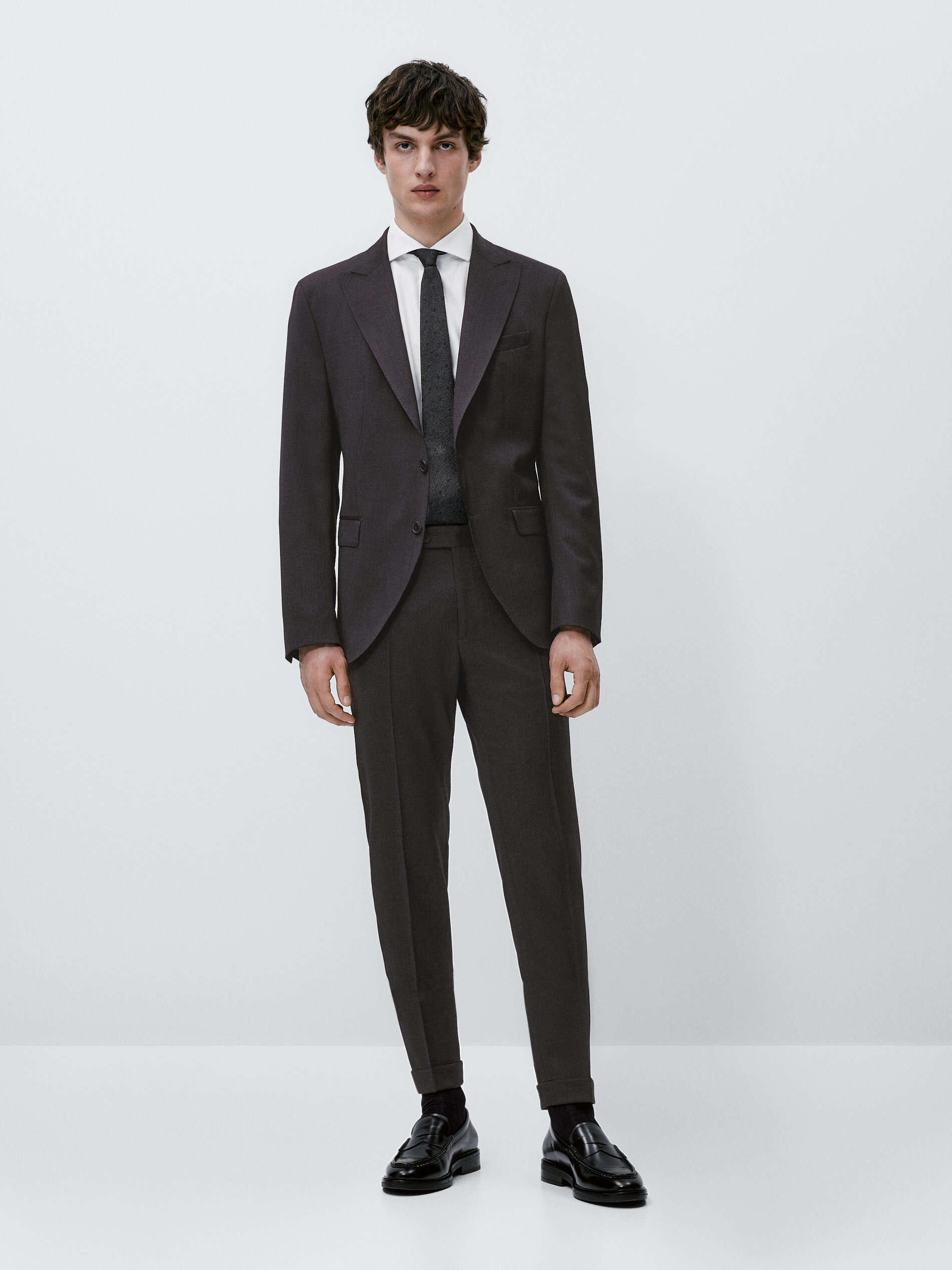 Camisa estruturada Dobby Easy Iron Slim Fit - BRANCA