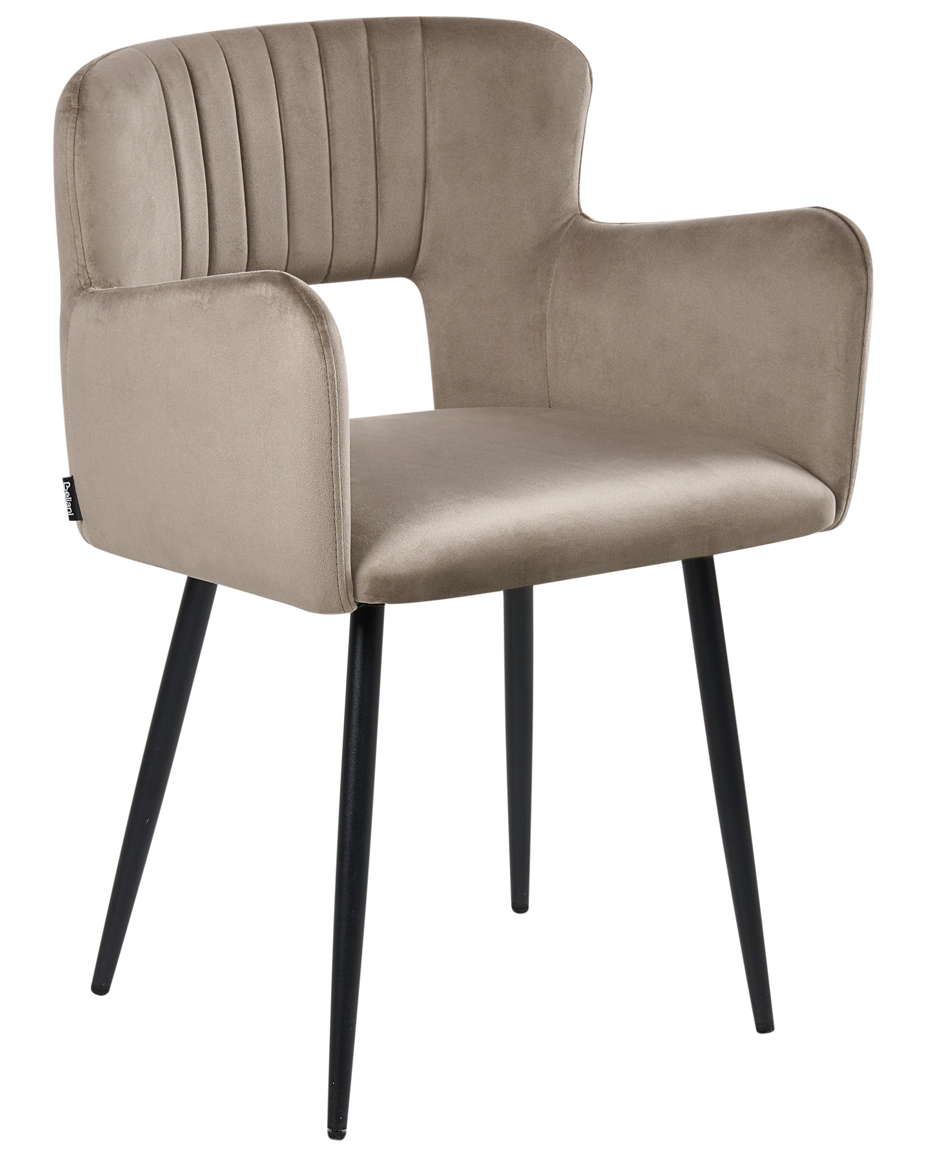 Set van 2 eetkamerstoelen SANILAC Fluweel Taupe