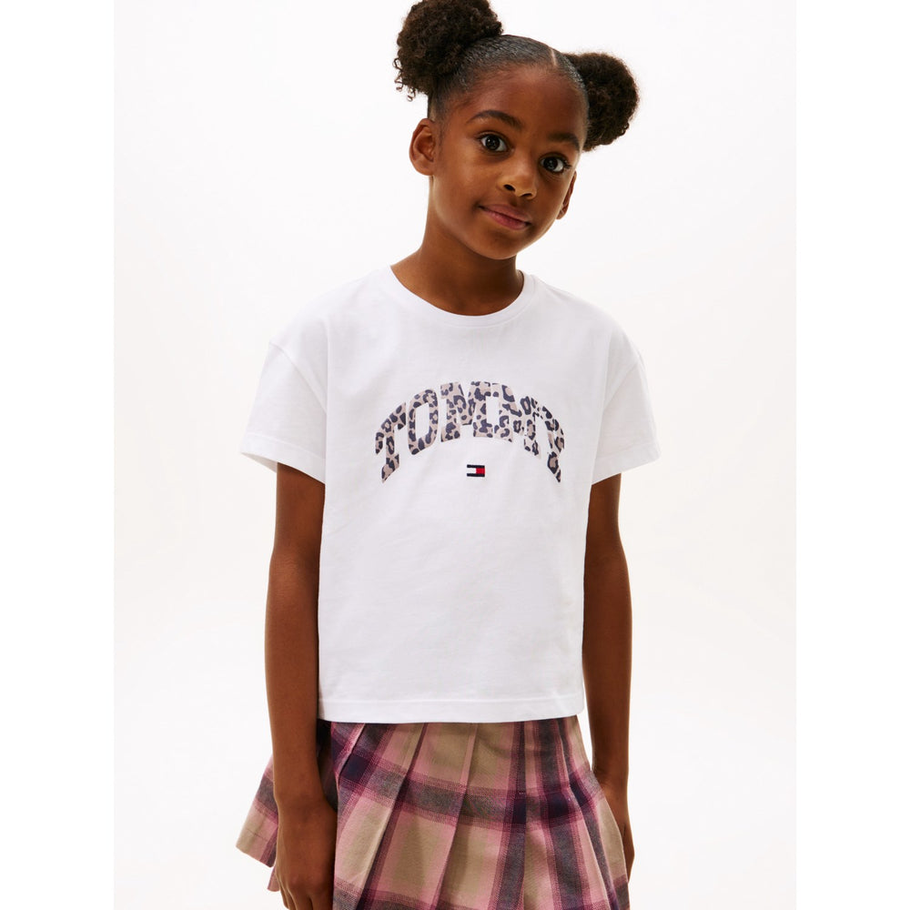 Køb Tommy Hilfiger White Varsity Sateen Graphic Tee S/S