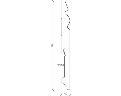 SKANDOR plint wit FU150L 15 x 150 x 1200 mm