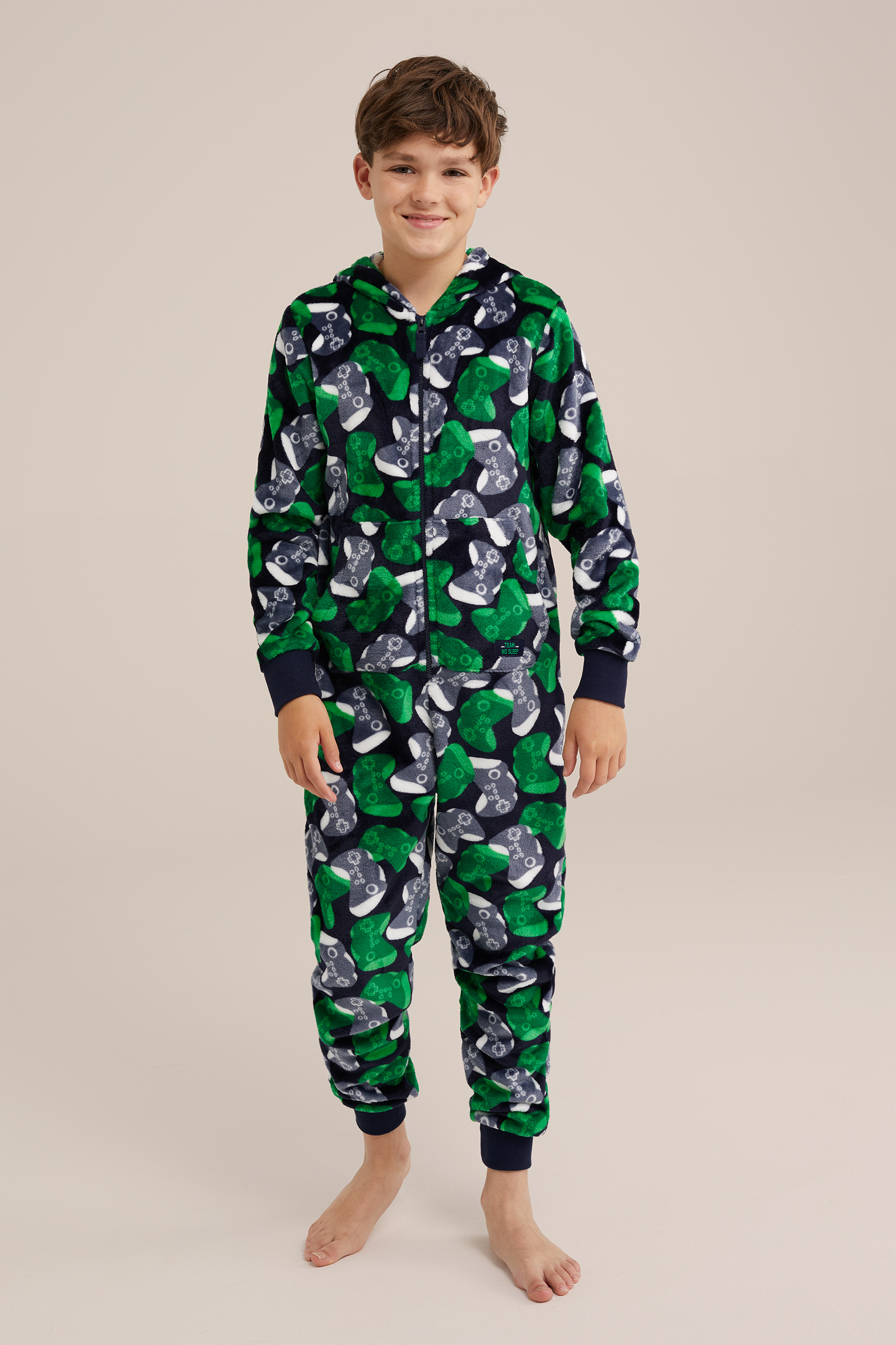 Jongens onesie met dessin WE Fashion Donkerblauw