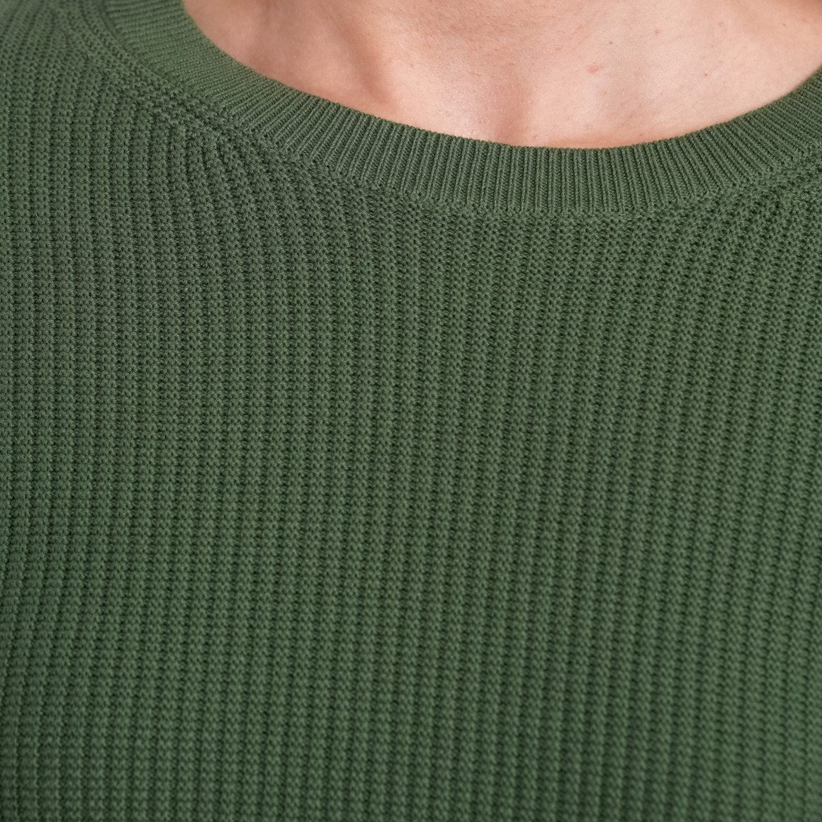 Jonas Nielsen Damen Pullover mit Rippstruktur dunkelgrün