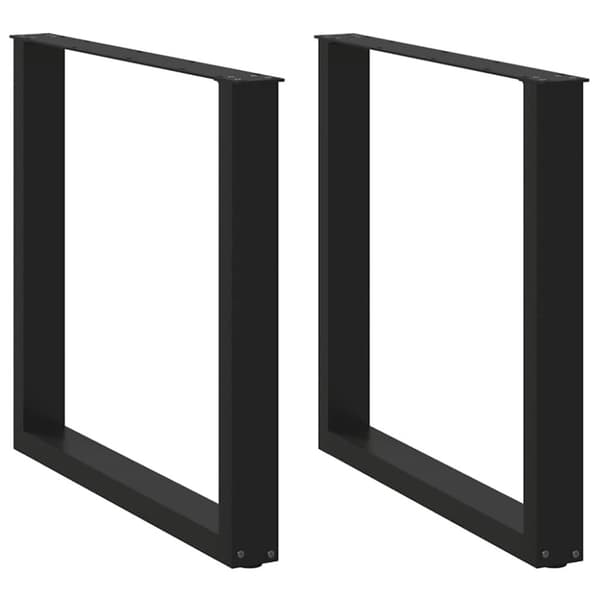 vidaXL Spisebordben U-formet 2 stk svart 80x(72-73) cm stål