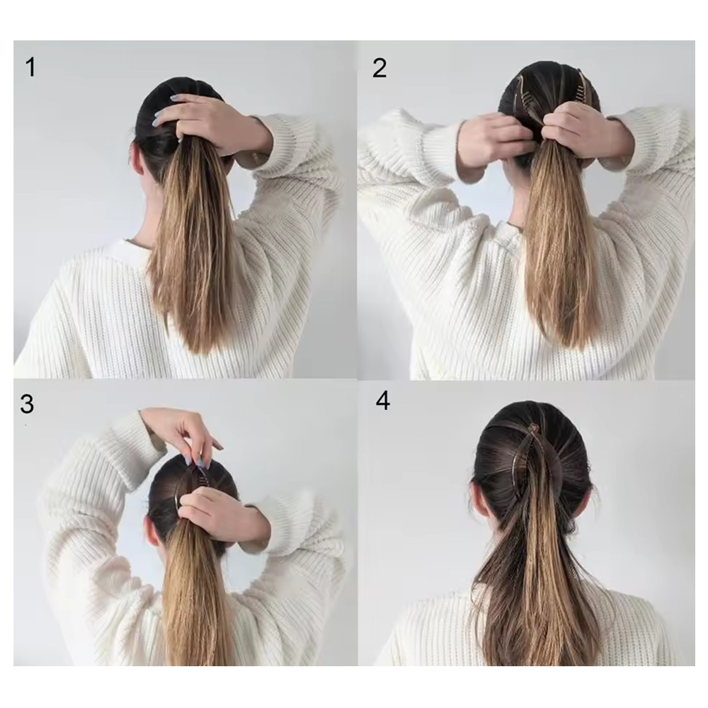 (13cm) Bananen Haarspange Klammer Krallen Clip Haar Accessoire - Braun