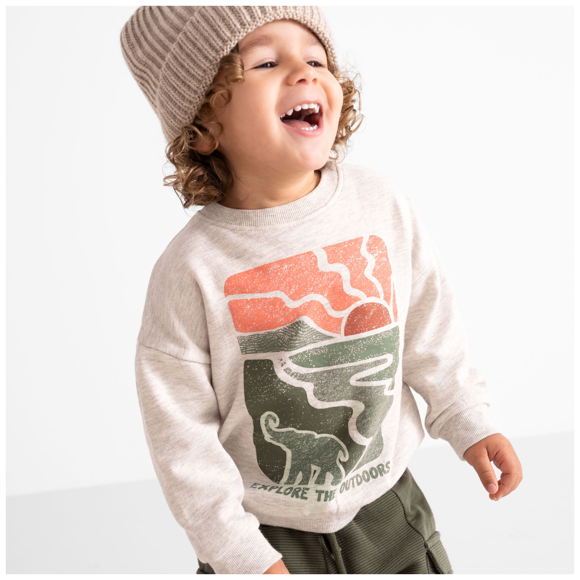 Prénatal peuter sweater lange mouwen printopdruk multi
