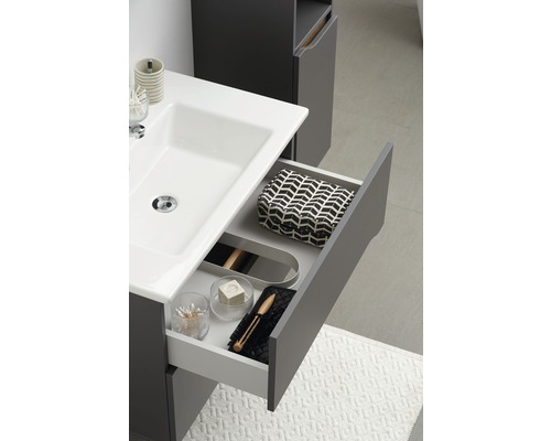 Pelipal Quickset 357 wastafelmeubel, BxHxD 72 x 51,3 cm x 44 cm, frontkleur: matgrijs, 357.017213
