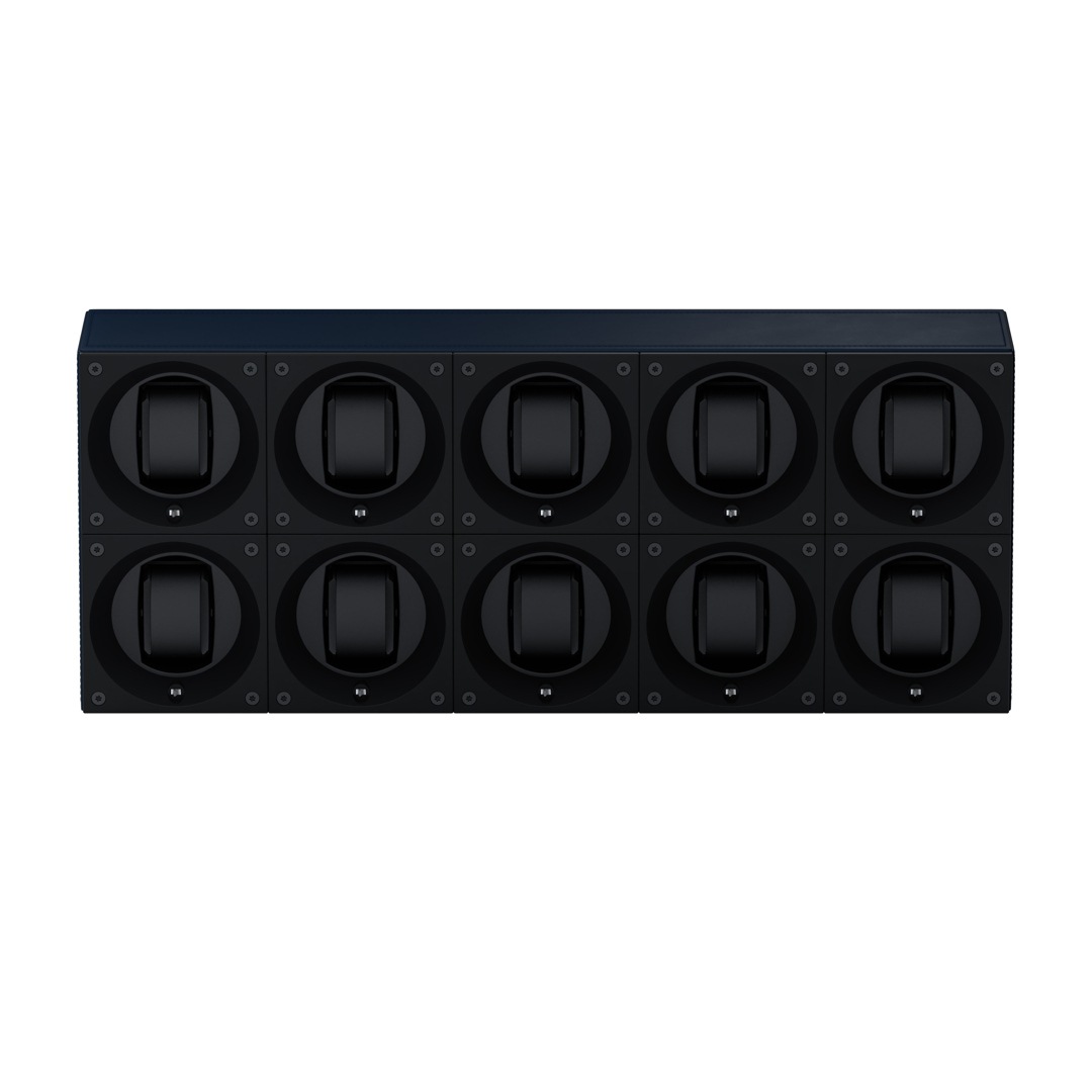 SwissKubik Masterbox Leder Marineblau - 10 Uhren