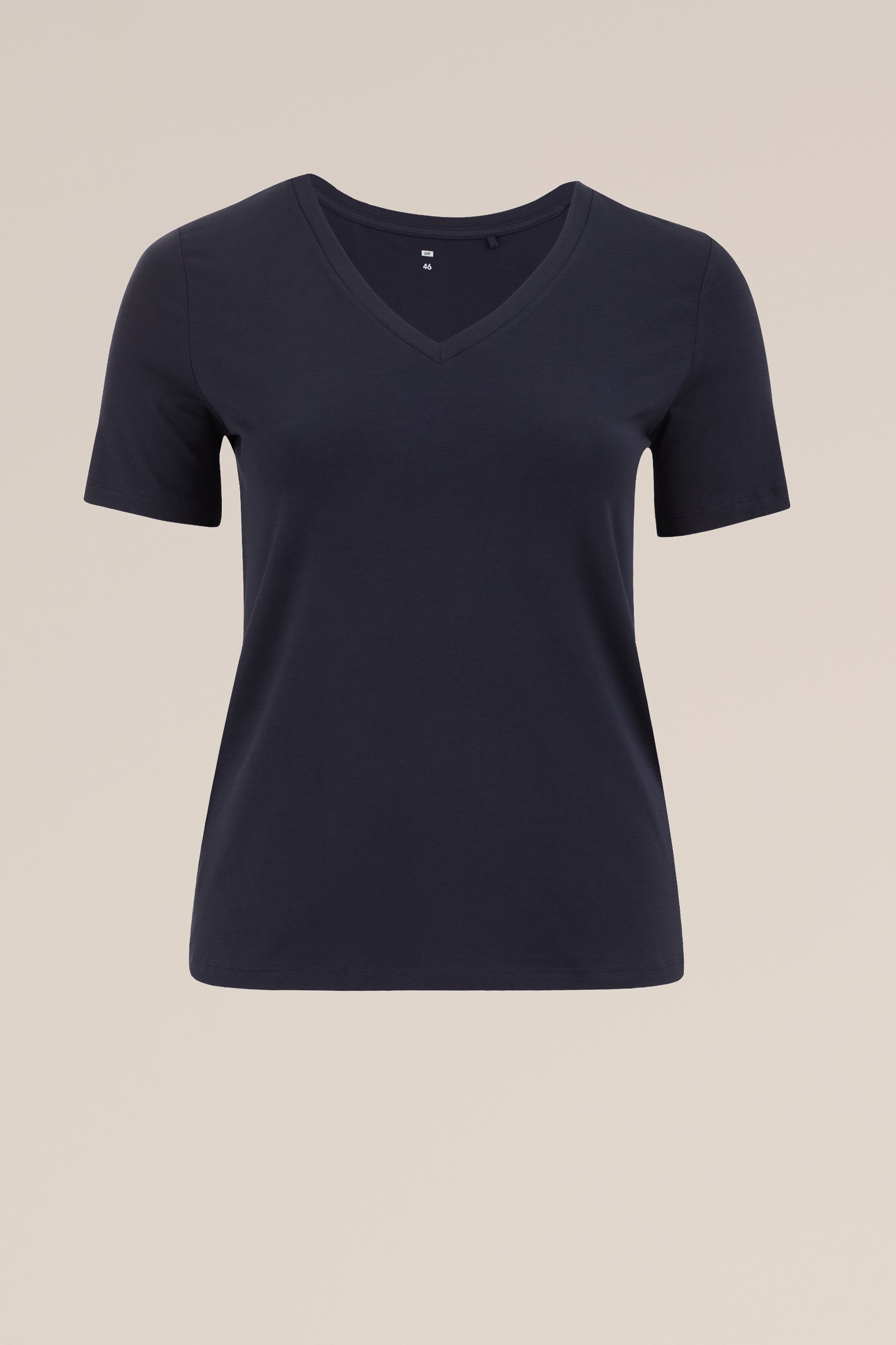 T-shirt met V-hals - Curve WE Fashion Donkerblauw