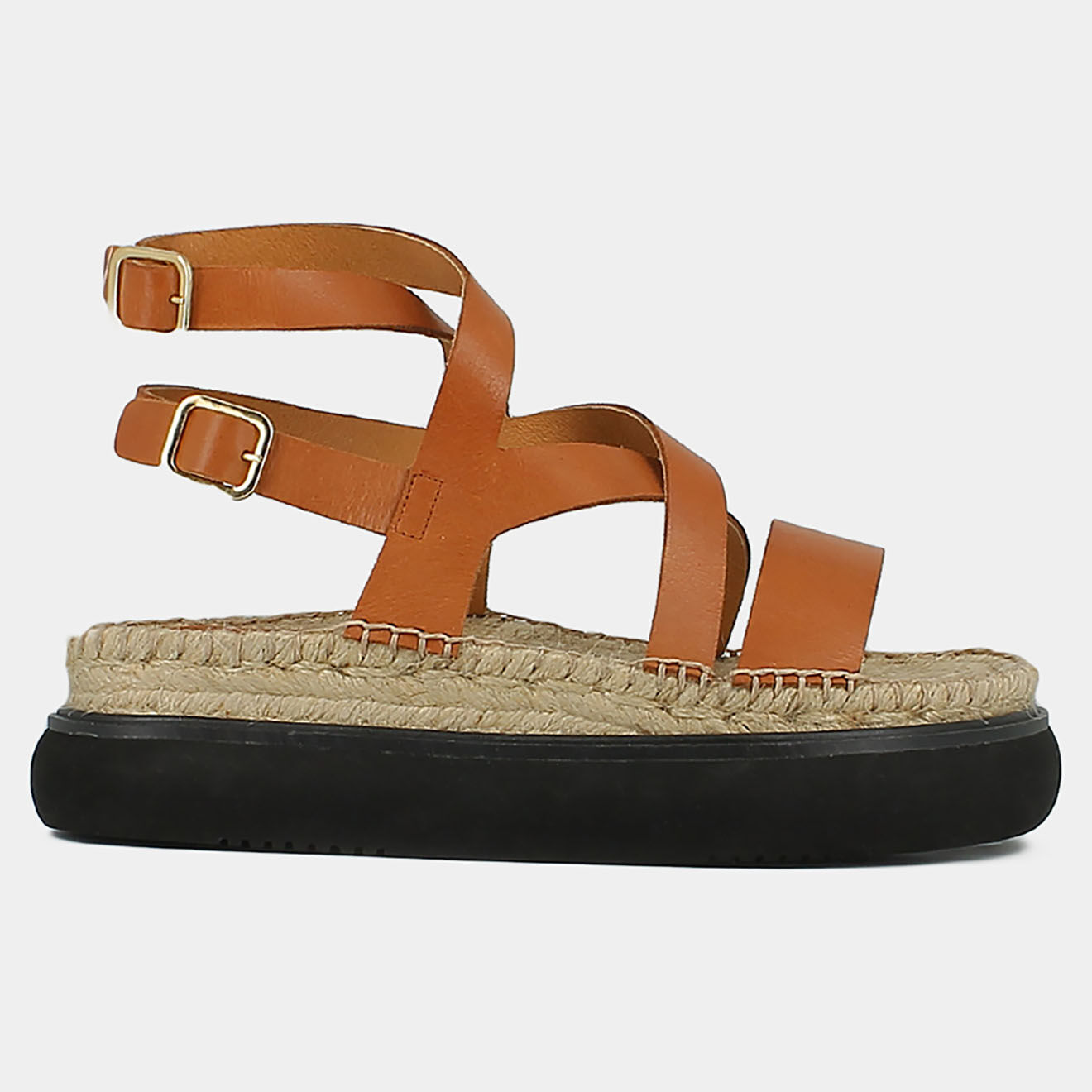 Jonak Sandales en Cuir Melvil cognac - Talon 4 cm