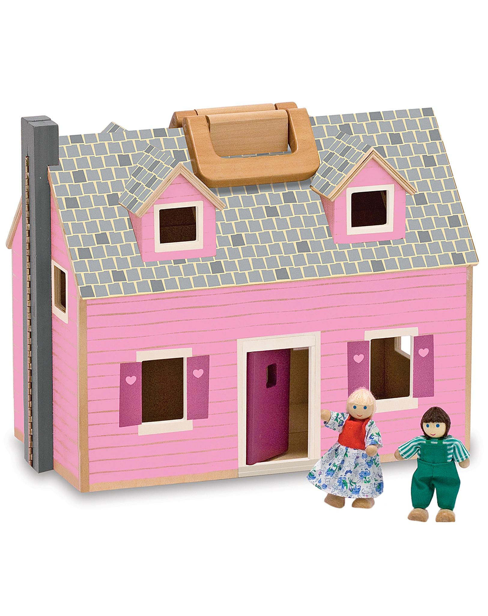 Puppenhaus FOLD & GO mit Zubehör in rosa