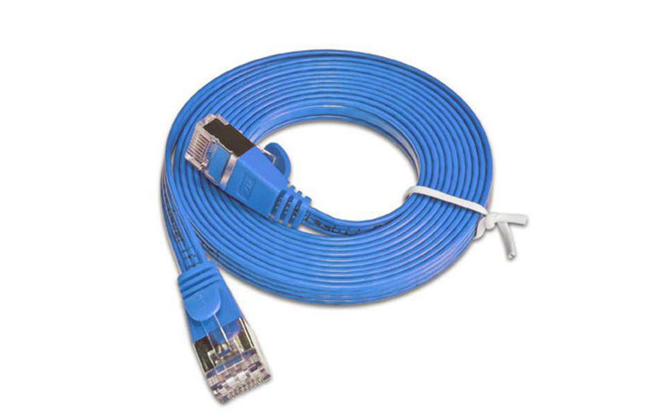 Slimpatchkabel RJ-45 - RJ-45, Cat 6, STP, 0.5 m, BlauGeschirmtes Twisted-Pair-Kabel (STP) mit Klinkenschutz