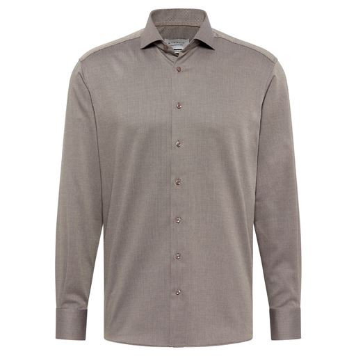Eterna Modern Fit Micro Print Skjorte, Brun, 44