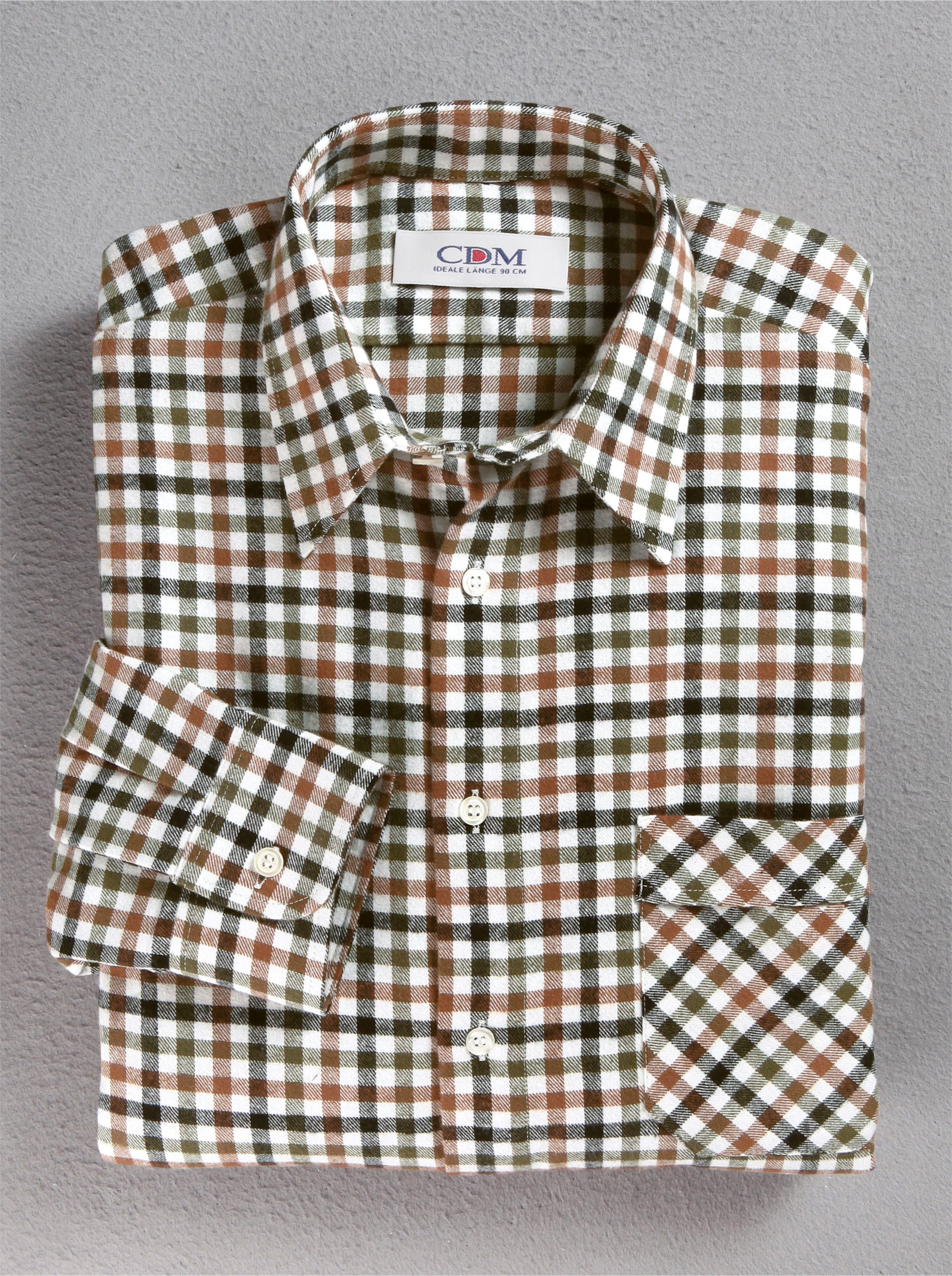 Schlupf-Hemd in grün-beige
