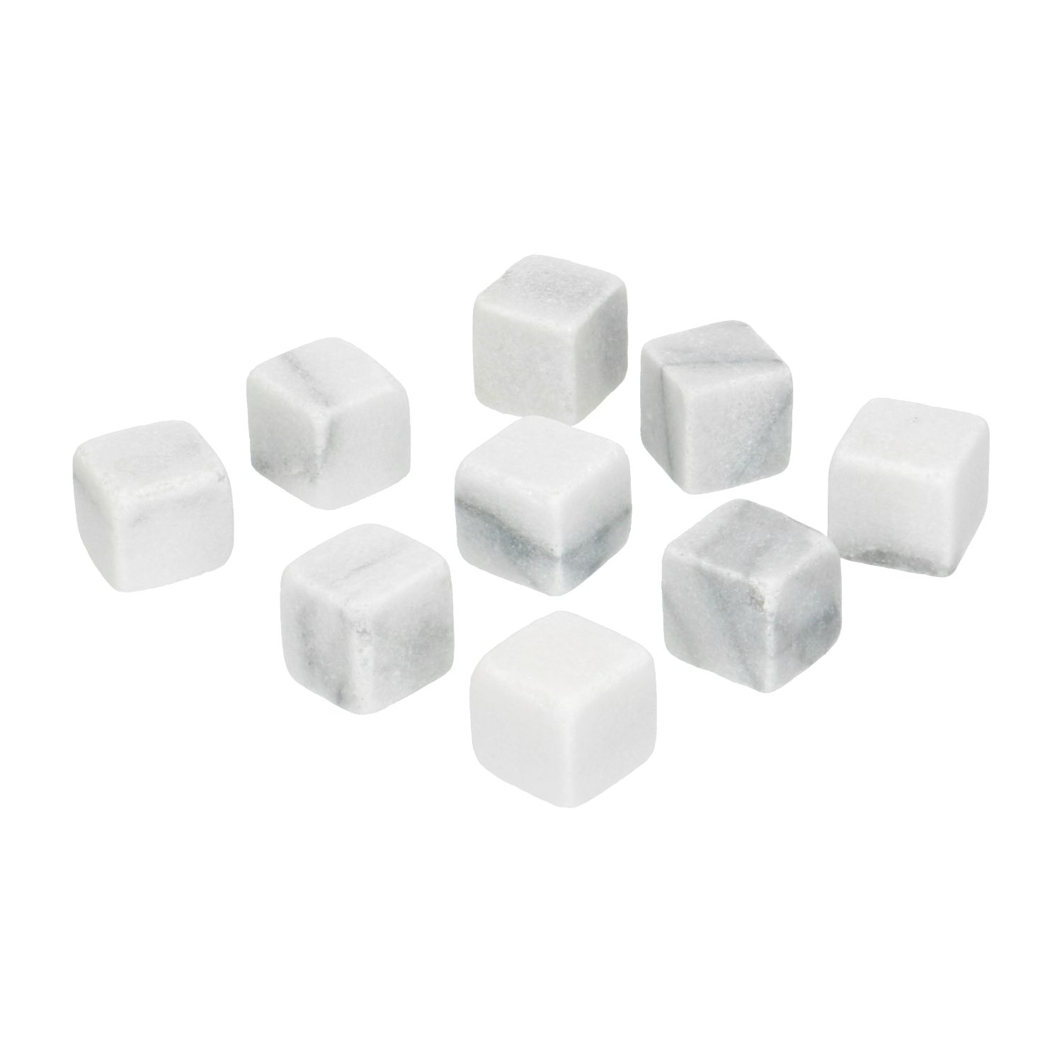 Herbruikbare ijsblokjes, wit marmer, 9 stuks