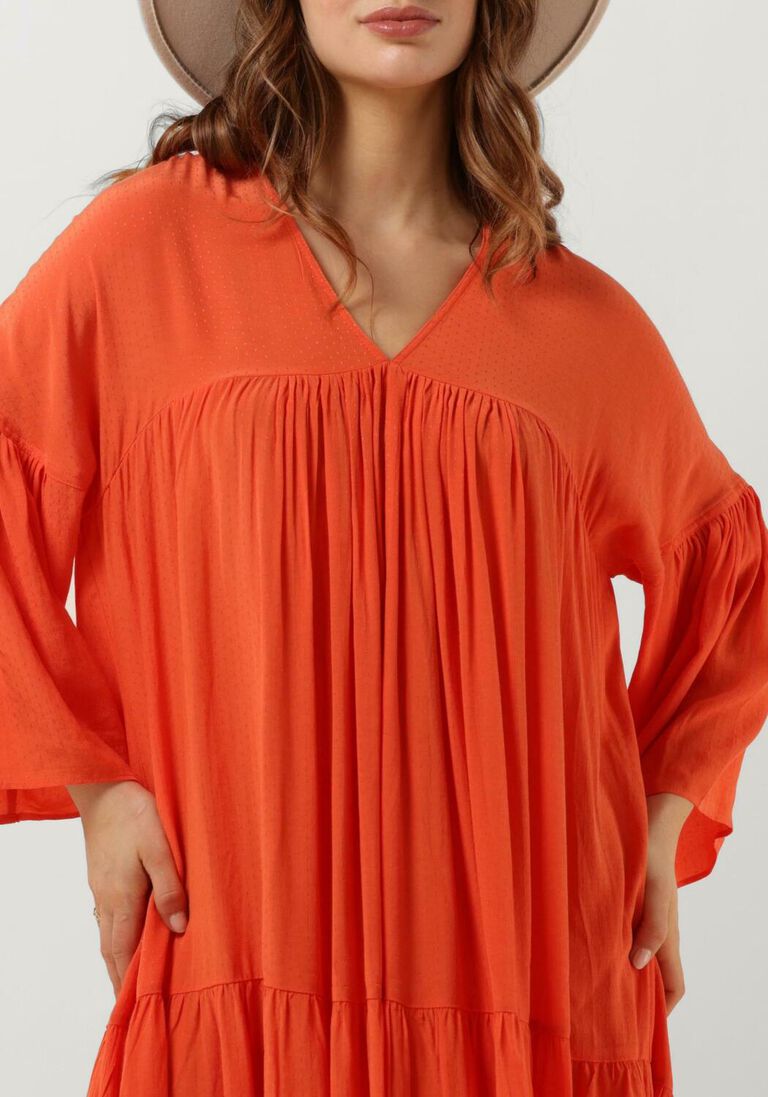 SECOND FEMALE oranje second female maxi jurk emuanuelle slim dress