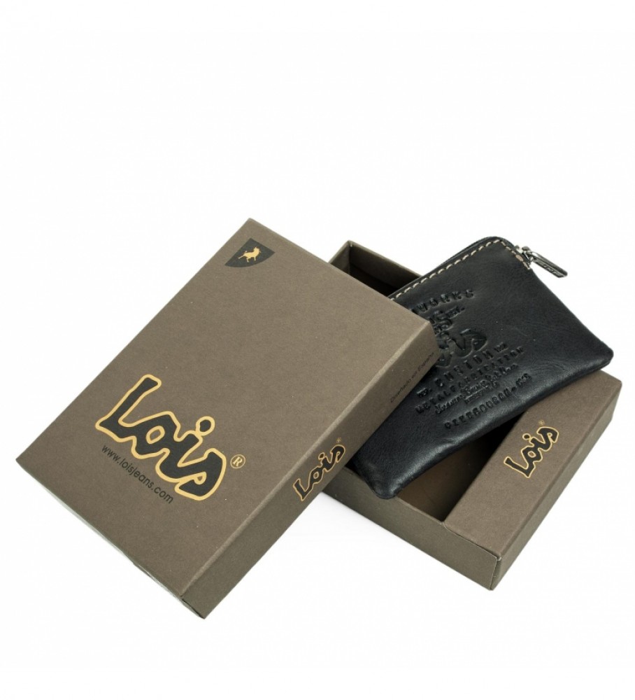 Lois Monedero de piel 11002 Negro -10x7cm-