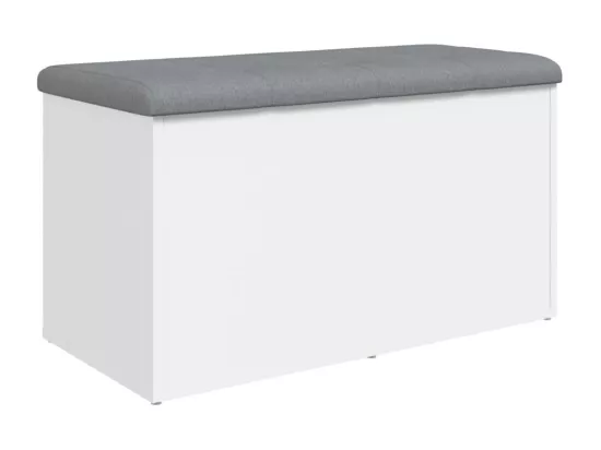 Banc de rangement blanc 82x42x45 cm bois d'ingénierie