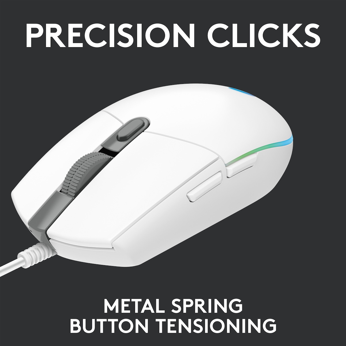 Logitech G203 Lightsync gamingmus (hvit)