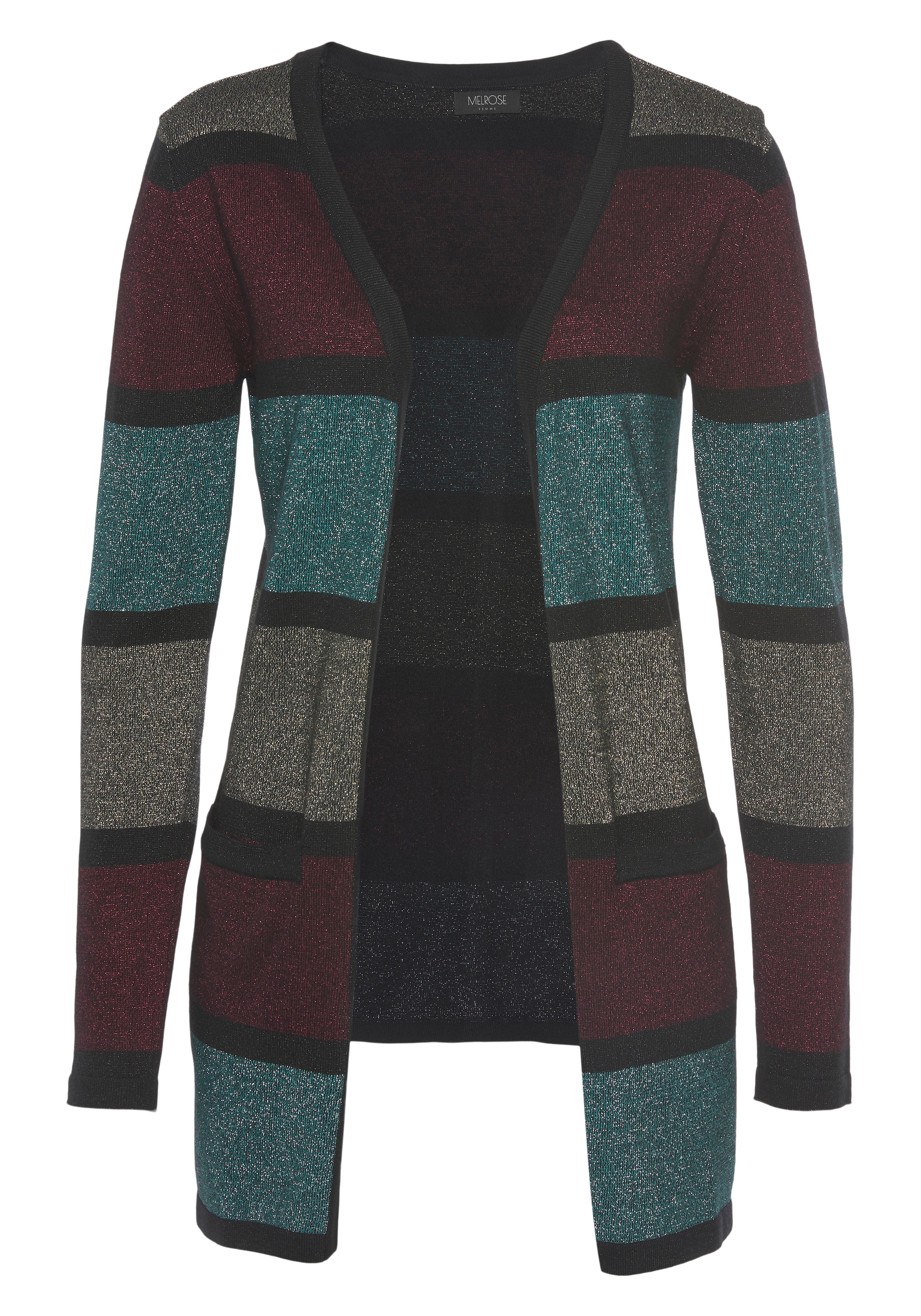 Melrose Longstrickjacke aus weichem Glitzergarn