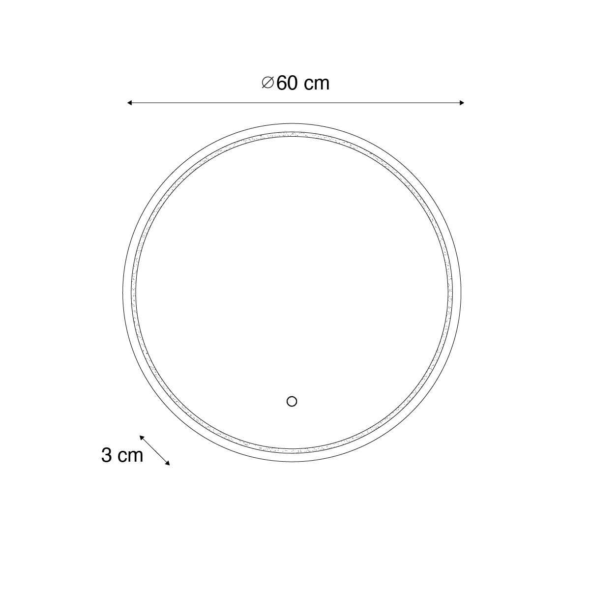 Moderne badkamerspiegel 60 cm incl. LED en touch dimmer - Sebas