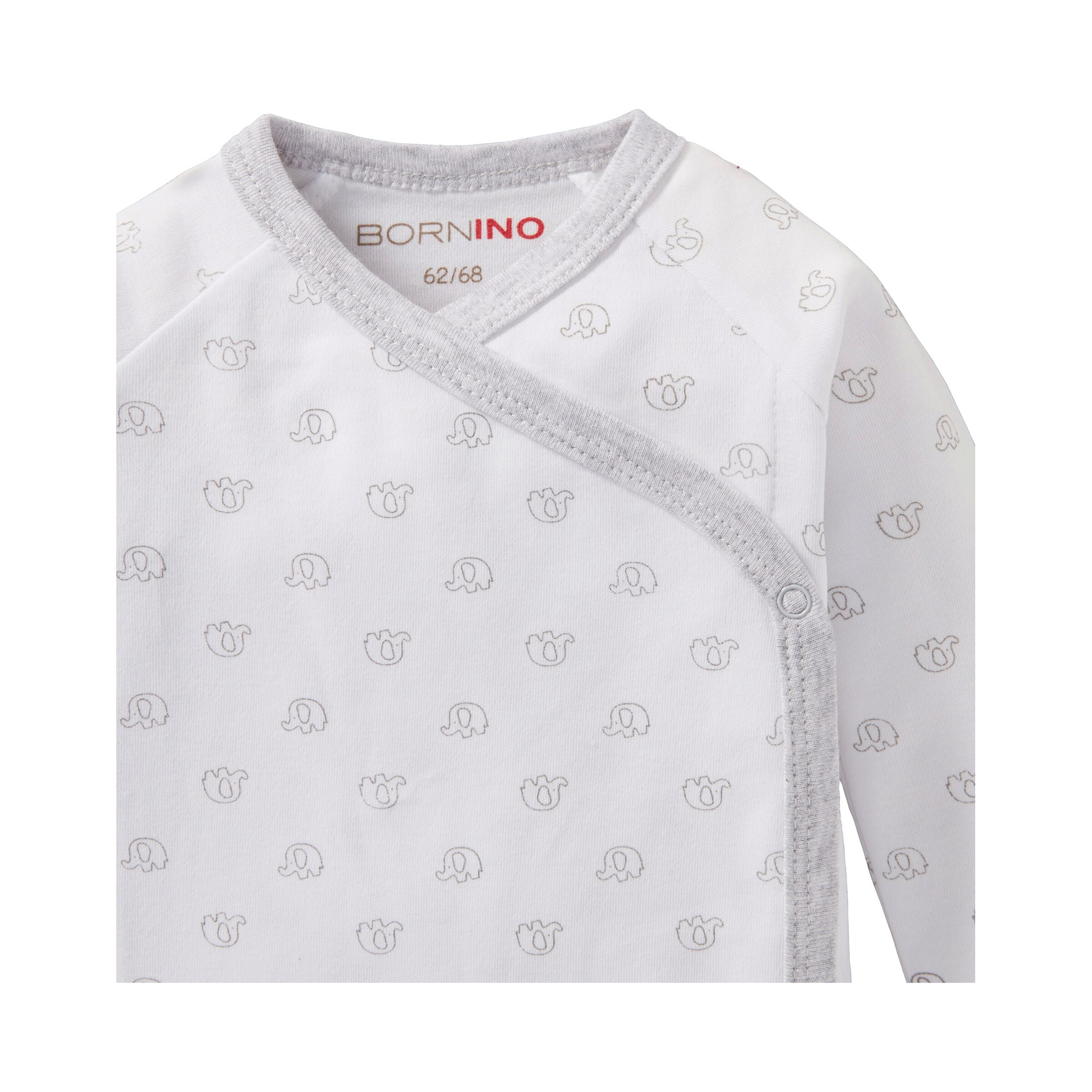Bornino - Lieblinge 3er-Pack Wickelbodys langarm grau