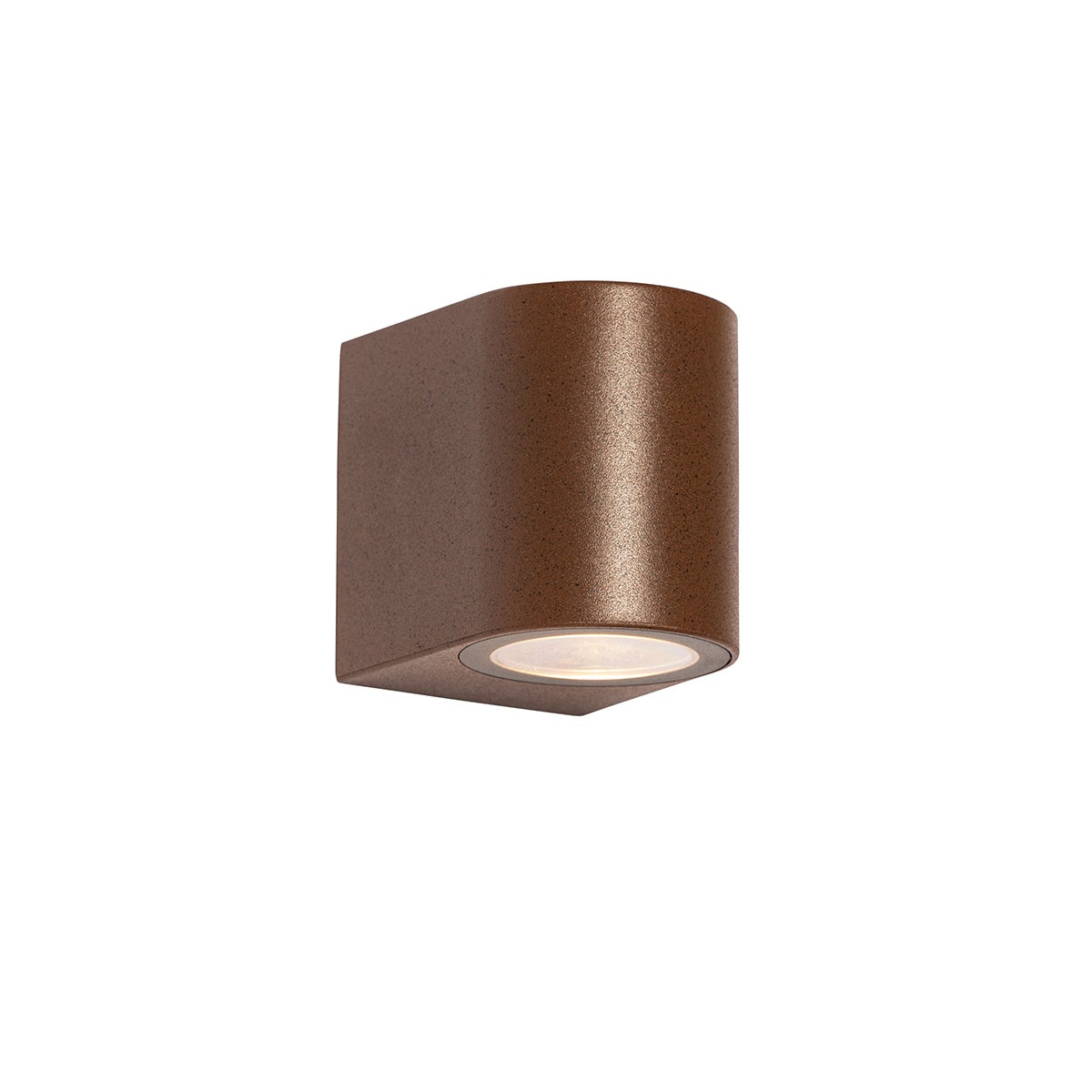 Moderne ovale buitenwandlamp van roestbruin kunststof - Baleno