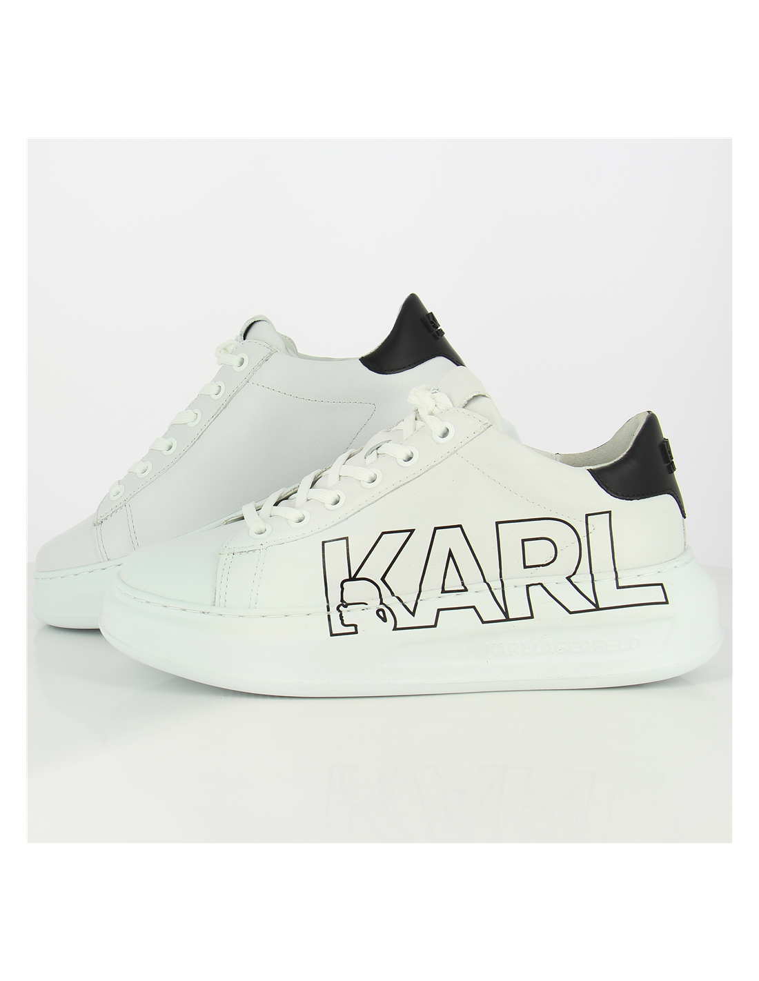 karl lagerfeld baskets de ville femme kapri karl outline logo cuir blanc