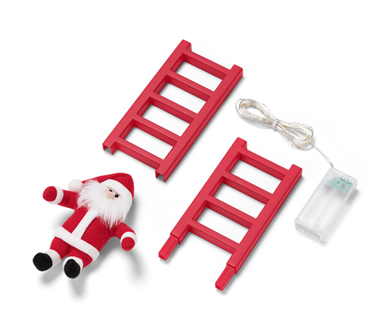 Weihnachtsdeko-Set mit LED-Lichterkette