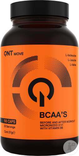 QNT BCAA's L-Leucine L-Valine L-Isoleucine 100 Capsules