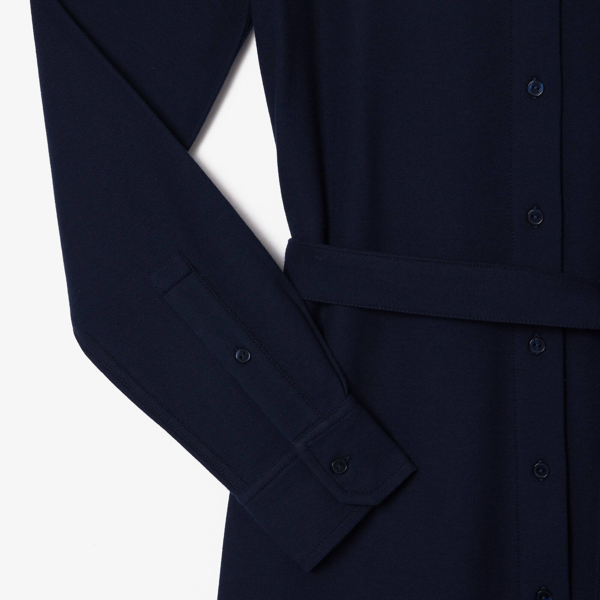 Robe regular fit en piqué à manches longues Robes & Jupes - Bleu - Lacoste - Femme