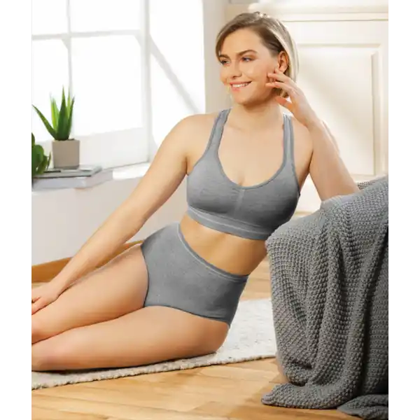 Taillenslip 2-er Set, grau-melange Gr. XL