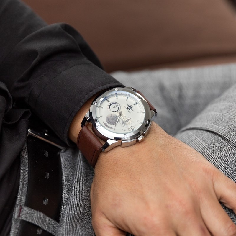 Montre Homme M. JOHN bracelet Cuir Marron