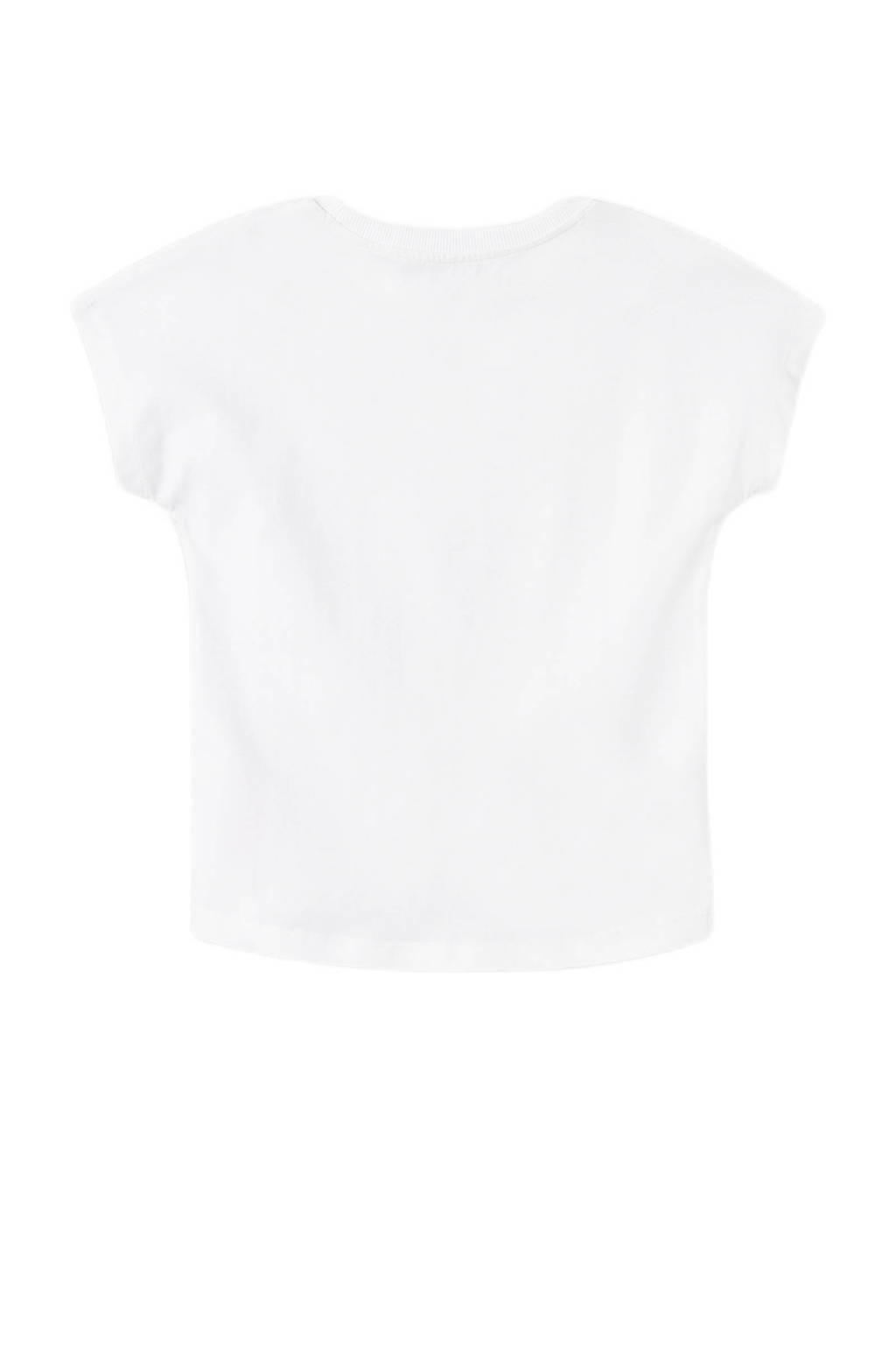NAME IT T-shirt NKFVARNA met printopdruk wit/roze