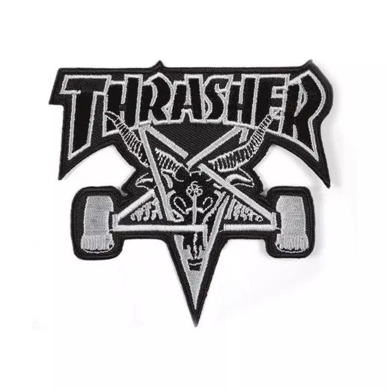 Promotion THRASHER patch logo skate goat black grey