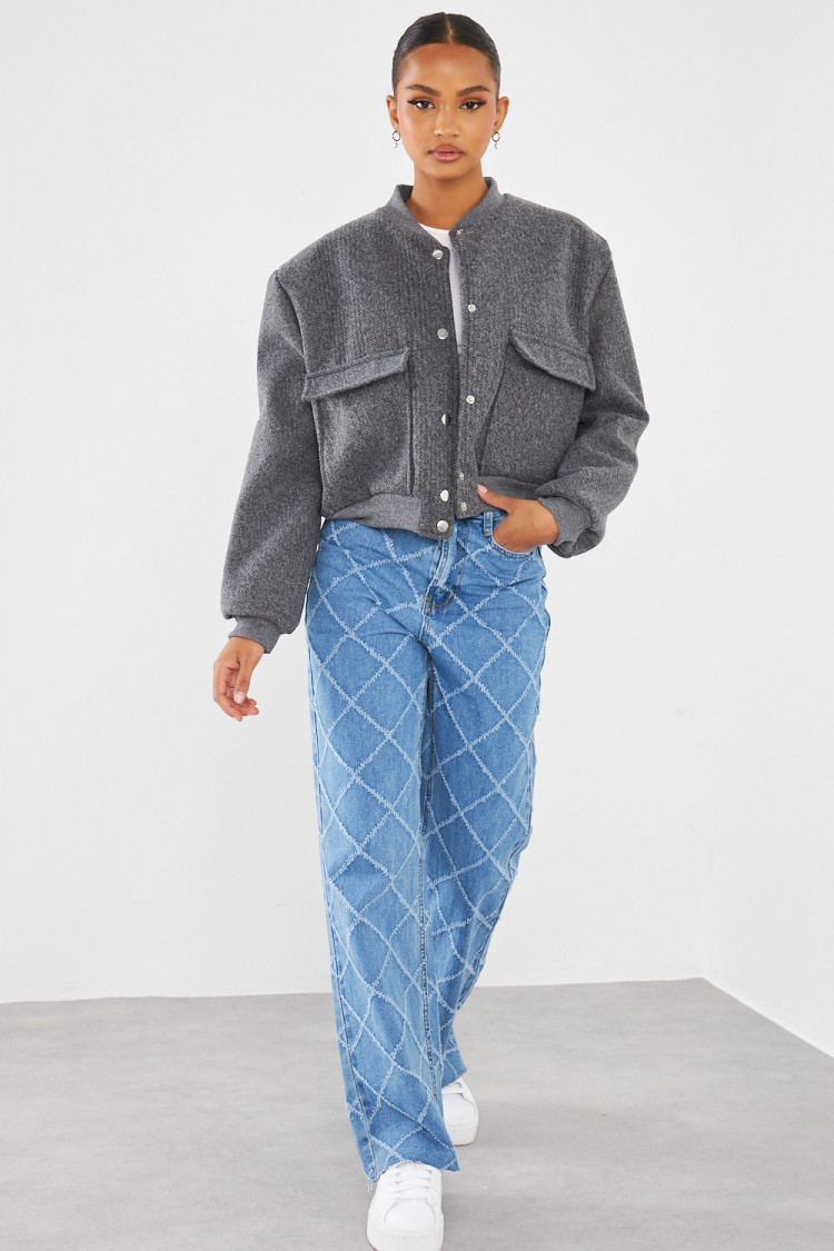 Bomber court gris