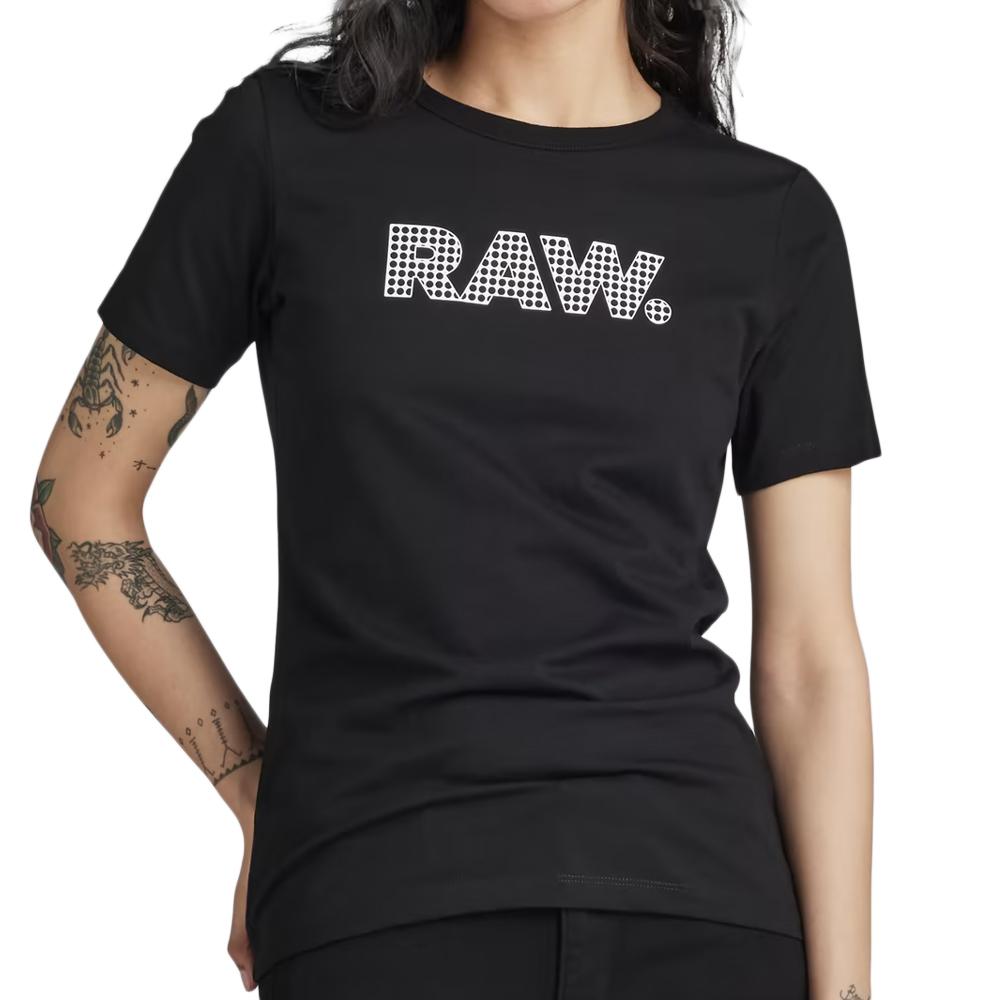 T-shirt Noir Femme G-Star Raw Anglaise Graphic Raw