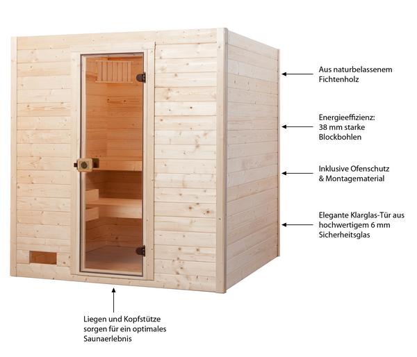 Weka Sauna Valida mit Glastür
