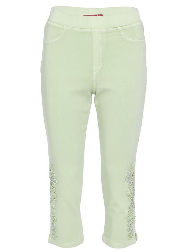 Sweat Jeans mit toniger Stickerei