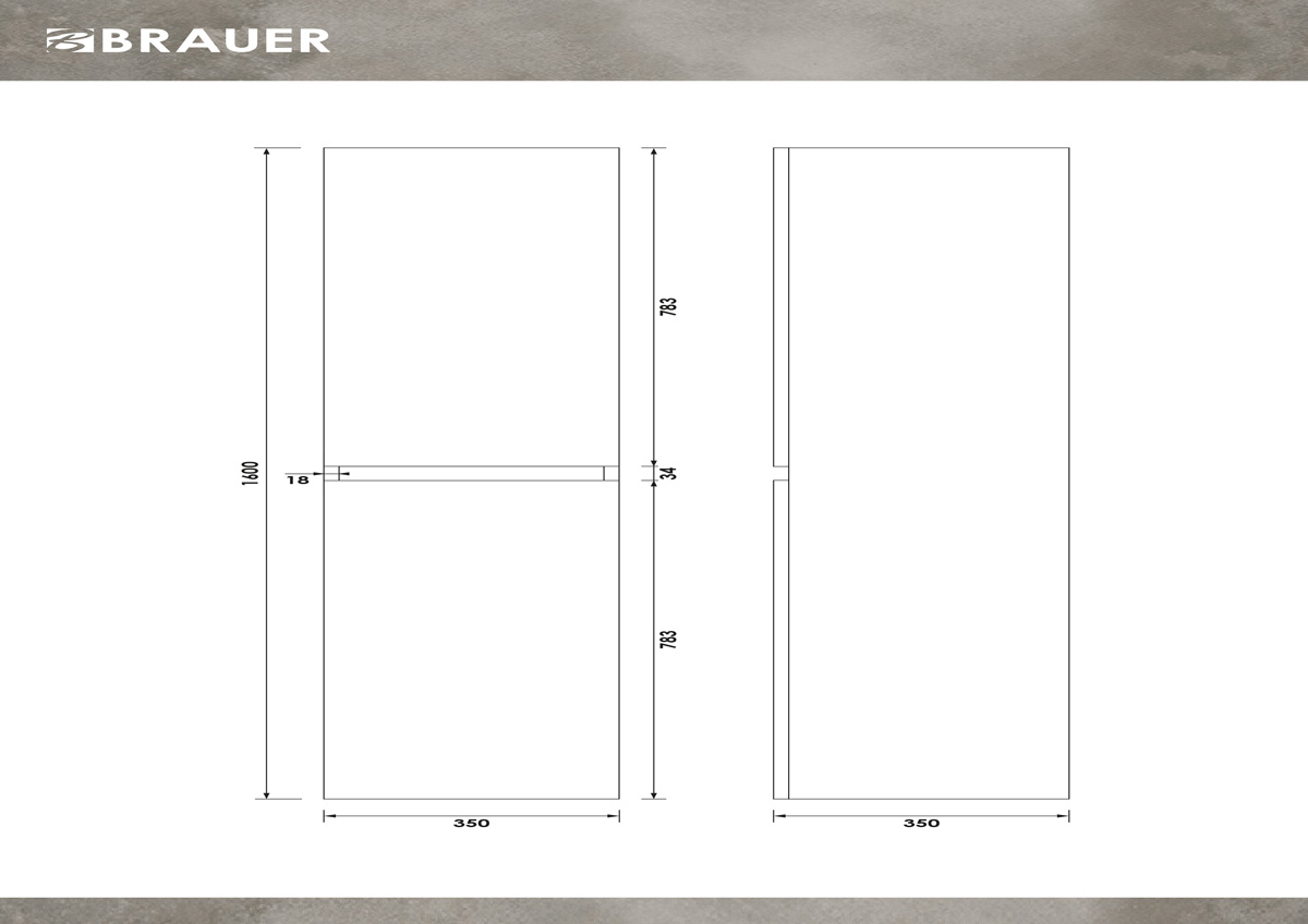 Brauer Joy kolomkast 160cm lamellen eiken zwart