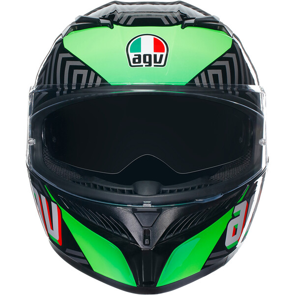 AGV - Casque K3 Kamaleon Noir / Vert / Rouge