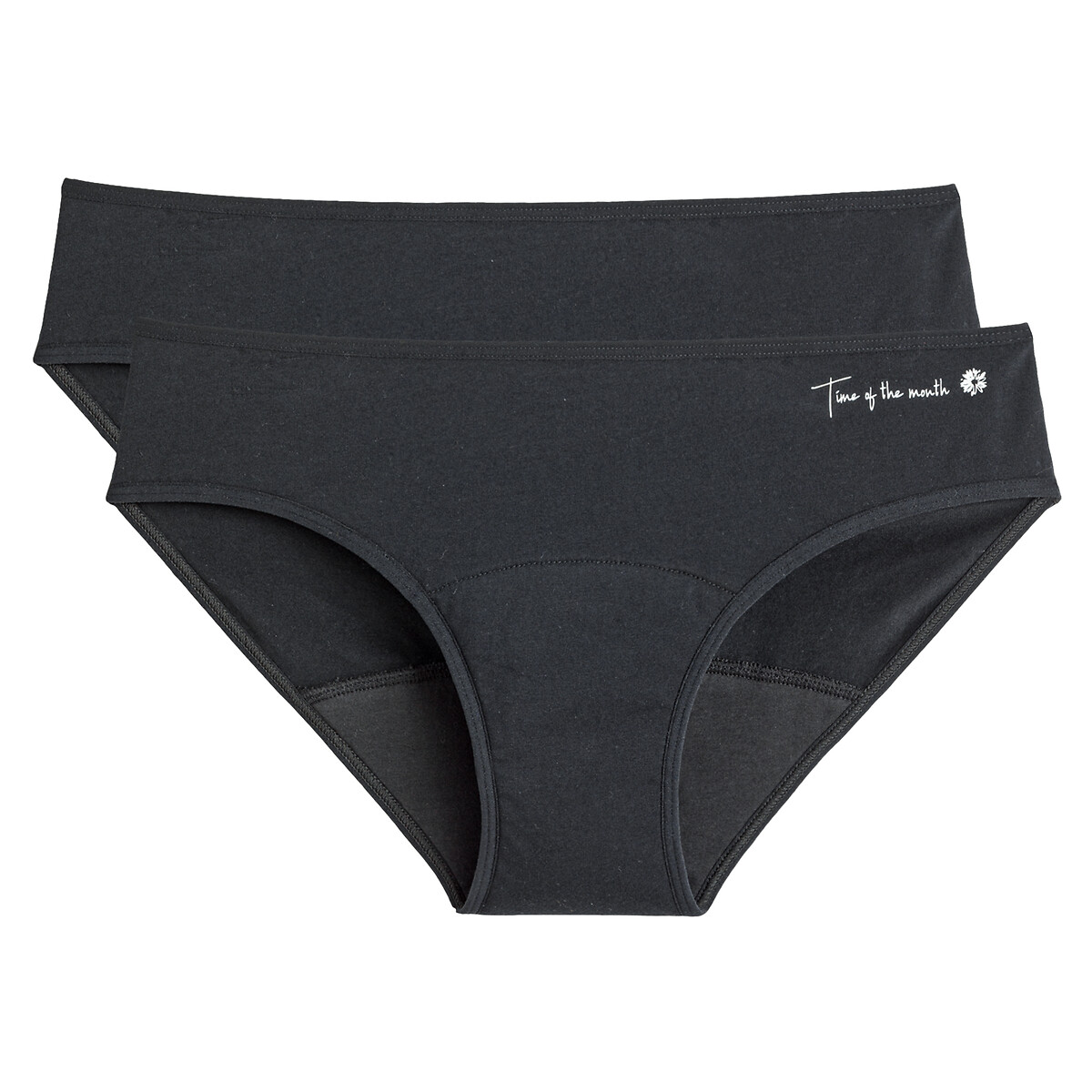 COLEÇÃO LA REDOUTE<br>Conjunto de 2 calcinhas menstruais, fluxo moderado