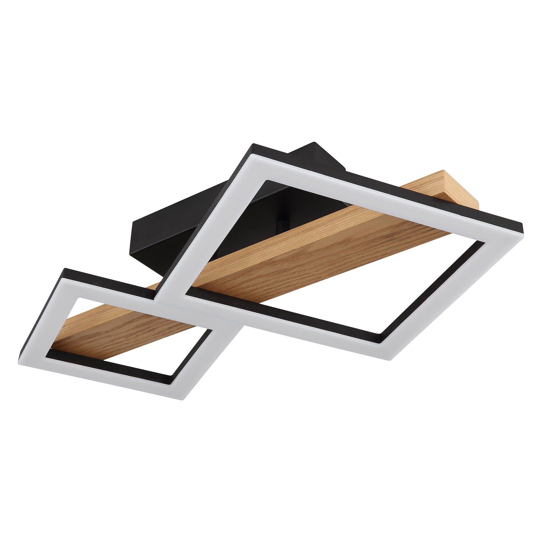 LED-Deckenleuchte - schwarz-braun - 30x48 cm