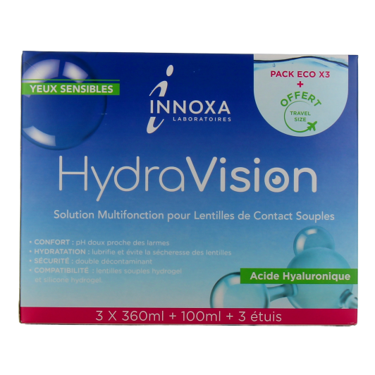 Innoxa Hydravision solution d'entretien lentilles souples