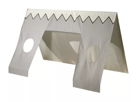 FLITT - Lit 90x200cm Forme Tipi avec Tiroir Blanc et Toile