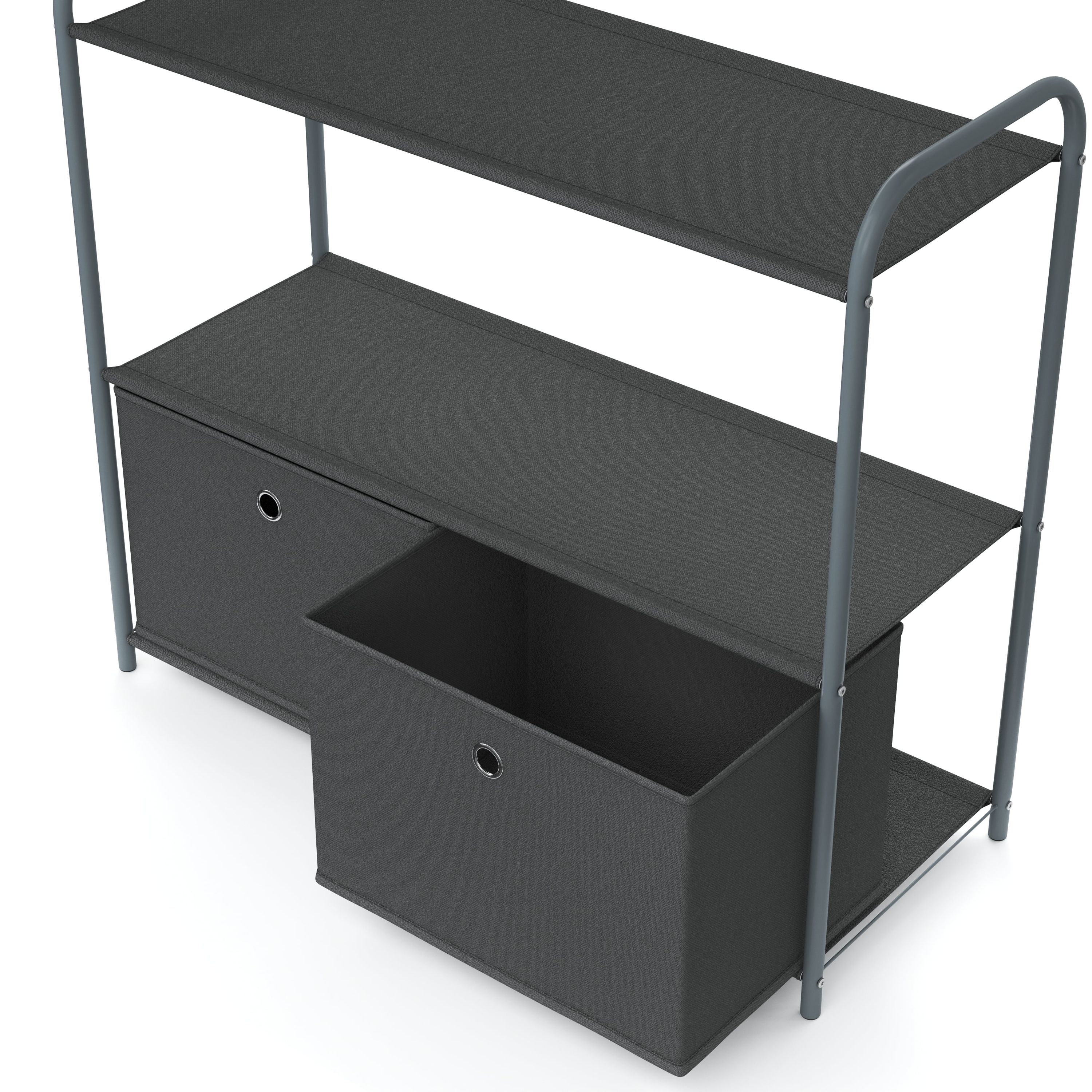 Regal mit 2 Aufbewahrungsboxen 79 x 72 cm anthrazit