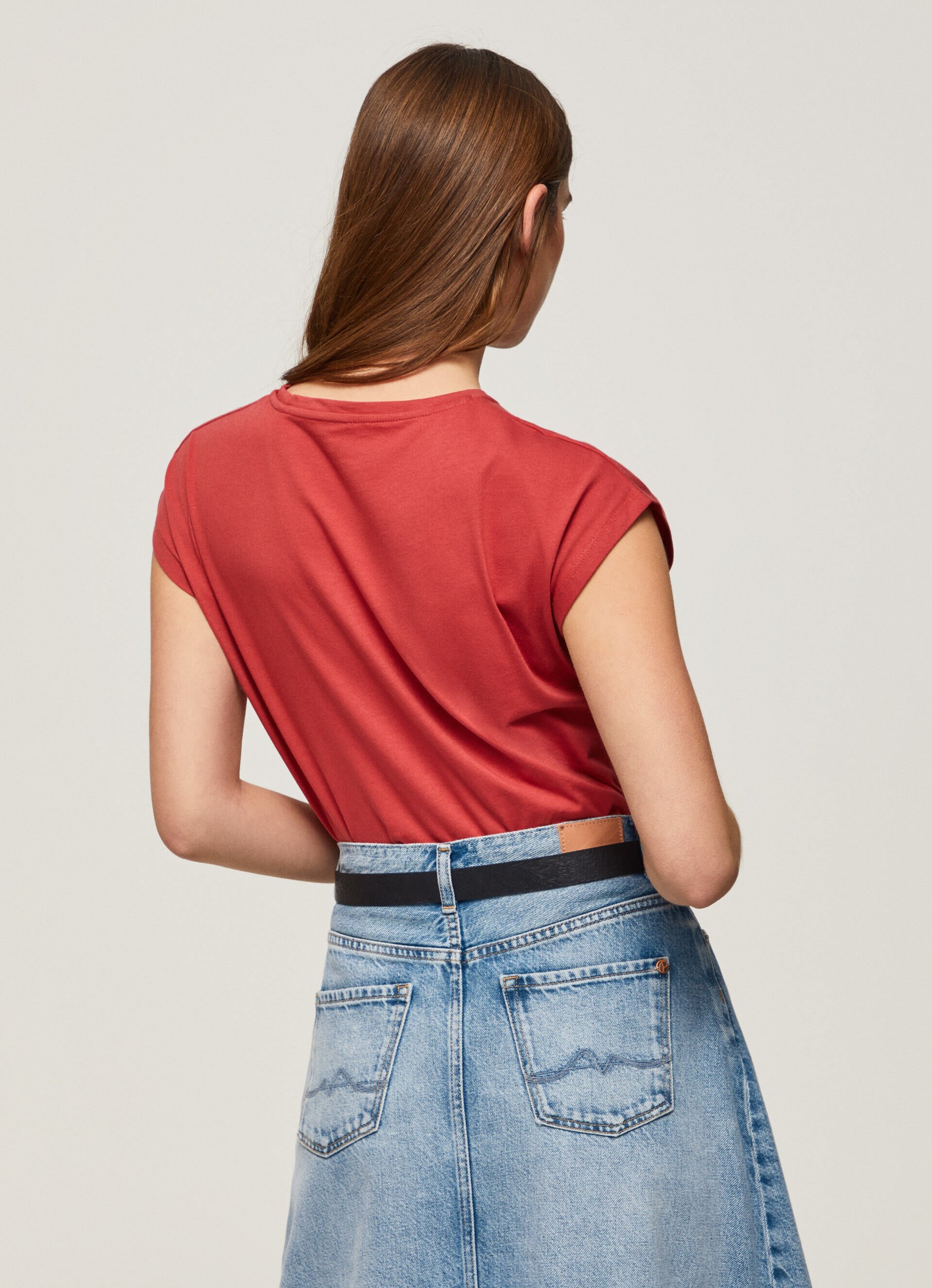 Camiseta sem mangas com logo estampado - vermelho estúdio