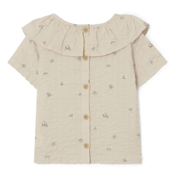 garbo&friends Blouse Fleurie Seersucker | Ecru