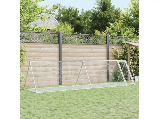 Clapier argenté 400x105x91 cm acier galvanisé