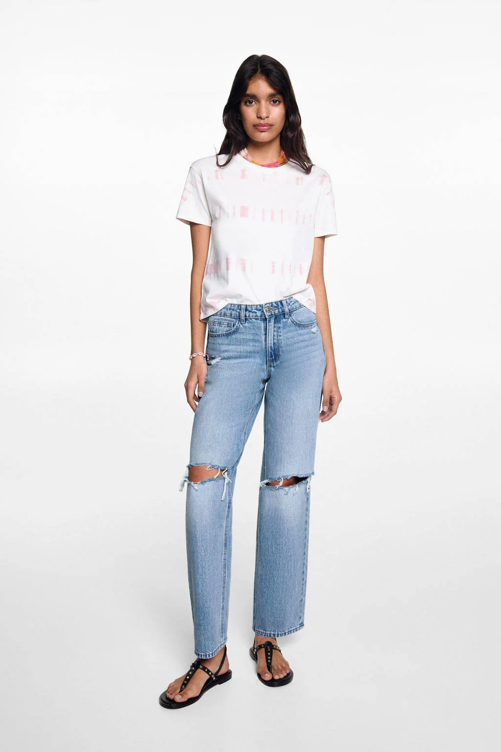 MANGO TEEN straight leg jeans changeant blauw